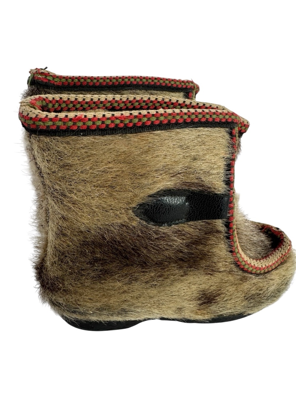 Vintage Kids Fur Mukluk Style Boots 5.5" Long Folk Rustic Heritage Cabin Display